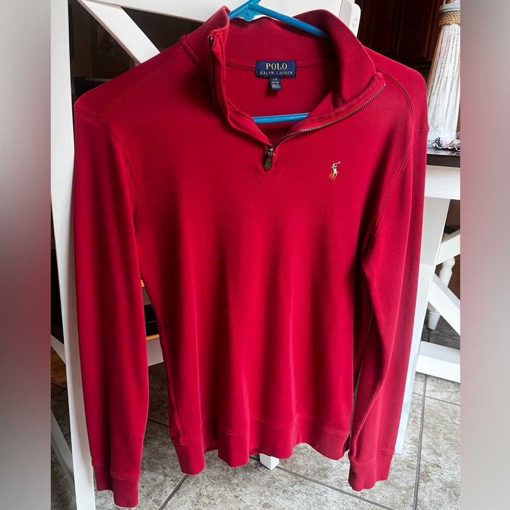 Red Polo Ralph Lauren Zip-Up Sweatshirt